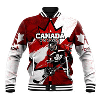 Personalized Canada Hockey Warrior Baseball Jacket Bold Maple Leaf Sports Art