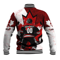 Personalized Canada Hockey Warrior Baseball Jacket Bold Maple Leaf Sports Art