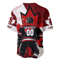 Personalized Canada Hockey Warrior Baseball Jersey Bold Maple Leaf Sports Art