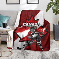 Canada Hockey Warrior Blanket Bold Maple Leaf Sports Art