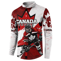 Personalized Canada Hockey Warrior Button Sweatshirt Bold Maple Leaf Sports Art