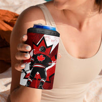 Canada Hockey Warrior 4 in 1 Can Cooler Tumbler Bold Maple Leaf Sports Art