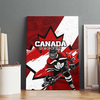 Canada Hockey Warrior Canvas Wall Art Bold Maple Leaf Sports Art
