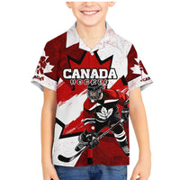Personalized Canada Hockey Warrior Family Matching Mermaid Dress and Hawaiian Shirt Bold Maple Leaf Sports Art