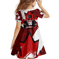 Personalized Canada Hockey Warrior Family Matching Off Shoulder Maxi Dress and Hawaiian Shirt Bold Maple Leaf Sports Art