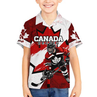 Personalized Canada Hockey Warrior Family Matching Summer Maxi Dress and Hawaiian Shirt Bold Maple Leaf Sports Art