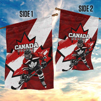 Canada Hockey Warrior Garden Flag Bold Maple Leaf Sports Art