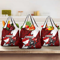 Canada Hockey Warrior Grocery Bag Bold Maple Leaf Sports Art