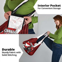 Canada Hockey Warrior Grocery Bag Bold Maple Leaf Sports Art