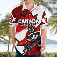 Personalized Canada Hockey Warrior Hawaiian Shirt Bold Maple Leaf Sports Art