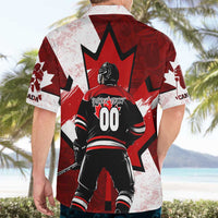 Personalized Canada Hockey Warrior Hawaiian Shirt Bold Maple Leaf Sports Art