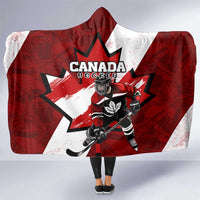 Canada Hockey Warrior Hooded Blanket Bold Maple Leaf Sports Art
