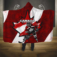 Canada Hockey Warrior Hooded Blanket Bold Maple Leaf Sports Art