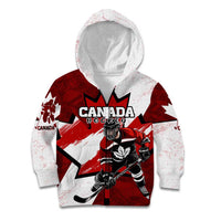 Personalized Canada Hockey Warrior Kid Hoodie Bold Maple Leaf Sports Art