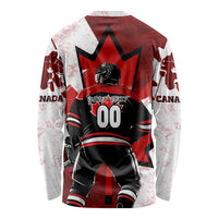 Personalized Canada Hockey Warrior Long Sleeve Shirt Bold Maple Leaf Sports Art