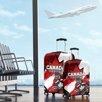 Canada Hockey Warrior Luggage Cover Bold Maple Leaf Sports Art