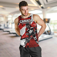 Personalized Canada Hockey Warrior Men Tank Top Bold Maple Leaf Sports Art