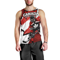 Personalized Canada Hockey Warrior Men Tank Top Bold Maple Leaf Sports Art