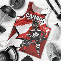 Personalized Canada Hockey Warrior Men Tank Top Bold Maple Leaf Sports Art