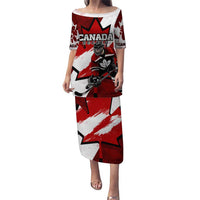 Personalized Canada Hockey Warrior Puletasi Bold Maple Leaf Sports Art