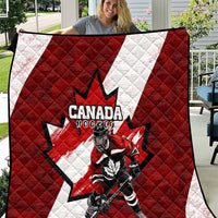 Canada Hockey Warrior Quilt Bold Maple Leaf Sports Art