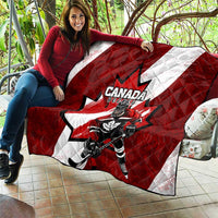 Canada Hockey Warrior Quilt Bold Maple Leaf Sports Art