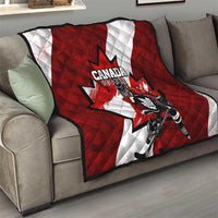 Canada Hockey Warrior Quilt Bold Maple Leaf Sports Art