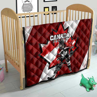 Canada Hockey Warrior Quilt Bold Maple Leaf Sports Art