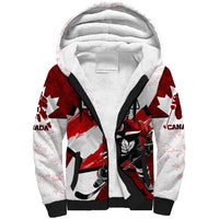 Personalized Canada Hockey Warrior Sherpa Hoodie Bold Maple Leaf Sports Art