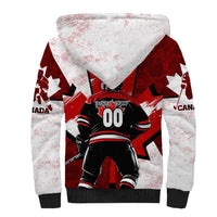 Personalized Canada Hockey Warrior Sherpa Hoodie Bold Maple Leaf Sports Art