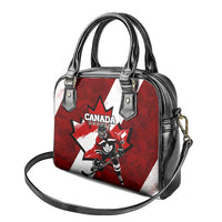 Canada Hockey Warrior Shoulder Handbag Bold Maple Leaf Sports Art