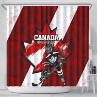 Canada Hockey Warrior Shower Curtain Bold Maple Leaf Sports Art