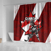 Canada Hockey Warrior Shower Curtain Bold Maple Leaf Sports Art