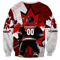 Personalized Canada Hockey Warrior Sweatshirt Bold Maple Leaf Sports Art