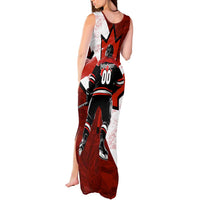 Personalized Canada Hockey Warrior Tank Maxi Dress Bold Maple Leaf Sports Art