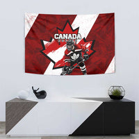 Canada Hockey Warrior Tapestry Bold Maple Leaf Sports Art