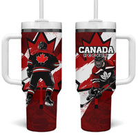 Canada Hockey Warrior Tumbler With Handle Bold Maple Leaf Sports Art