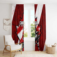 Canada Hockey Warrior Window Curtain Bold Maple Leaf Sports Art