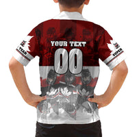 Canada Super Team Family Matching Off The Shoulder Long Sleeve Dress and Hawaiian Shirt Dynamic Ice Hockey Legacy