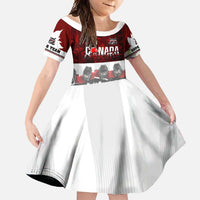 Canada Super Team Family Matching Summer Maxi Dress and Hawaiian Shirt Dynamic Ice Hockey Legacy
