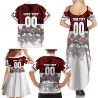 Canada Super Team Family Matching Summer Maxi Dress and Hawaiian Shirt Dynamic Ice Hockey Legacy