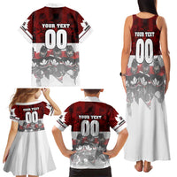 Canada Super Team Family Matching Tank Maxi Dress and Hawaiian Shirt Dynamic Ice Hockey Legacy