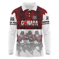 Canada Super Team Long Sleeve Polo Shirt Dynamic Ice Hockey Legacy