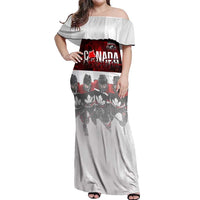 Canada Super Team Off Shoulder Maxi Dress Dynamic Ice Hockey Legacy