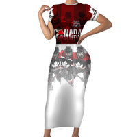 Canada Super Team Short Sleeve Bodycon Dress Dynamic Ice Hockey Legacy