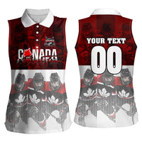 Canada Super Team Women Sleeveless Polo Shirt Dynamic Ice Hockey Legacy