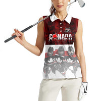 Canada Super Team Women Sleeveless Polo Shirt Dynamic Ice Hockey Legacy