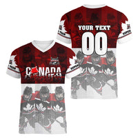 Canada Super Team Women V-Neck T-Shirt Dynamic Ice Hockey Legacy