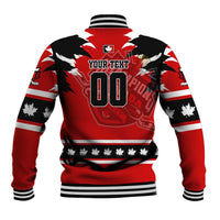 Personalized Champions Canada Hockey Baseball Jacket Fierce Beaver on Ice