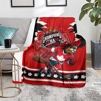 Champions Canada Hockey Blanket Fierce Beaver on Ice